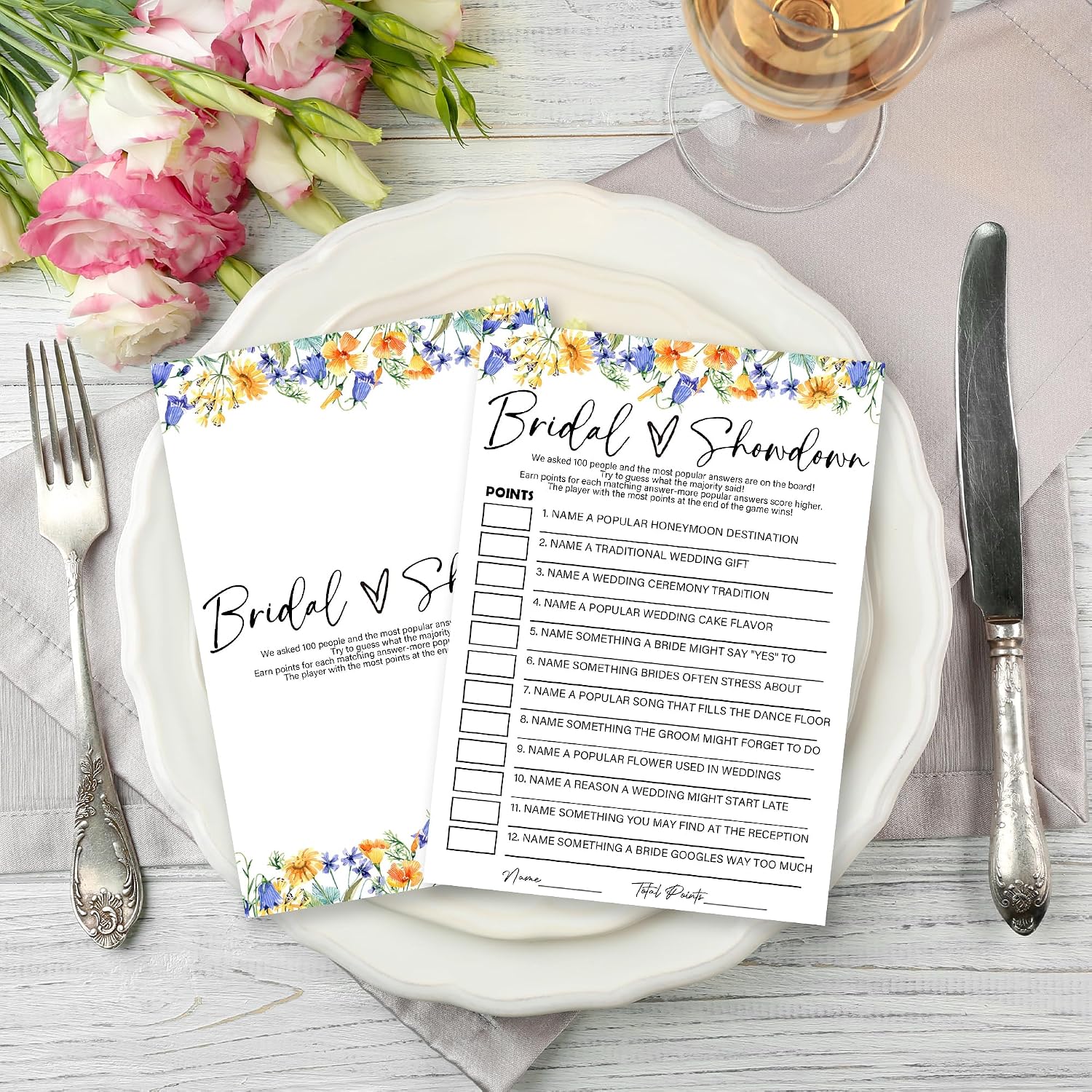 Fun Bridal Shower Games, Bridal Showdown Game for 50 Guests, Wedding, Engagement, Bachelorette Party Decorations & Supplies-B05 image 4
