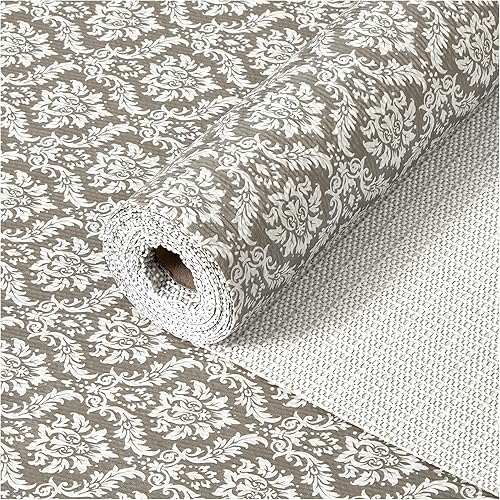 Miniatura 15 de COAVAS Revestimiento de estante para armarios y cajones antideslizante, sin adhesivo, forros de cajón para cómoda, cocina, estantes, papel de Gris