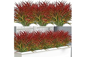 16 Bundles Artificial Plants Outdoor Fake Grass Greenery Stems UV Resistant Faux...