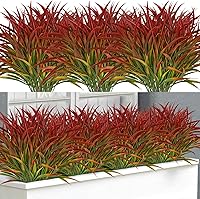 Ouddy Decor 16 Bundles UV Resistant Artificial Outdoor Plants - Fake Greenery Stems for Garden, Porch, Pathway & Home Decor (Green Mix)