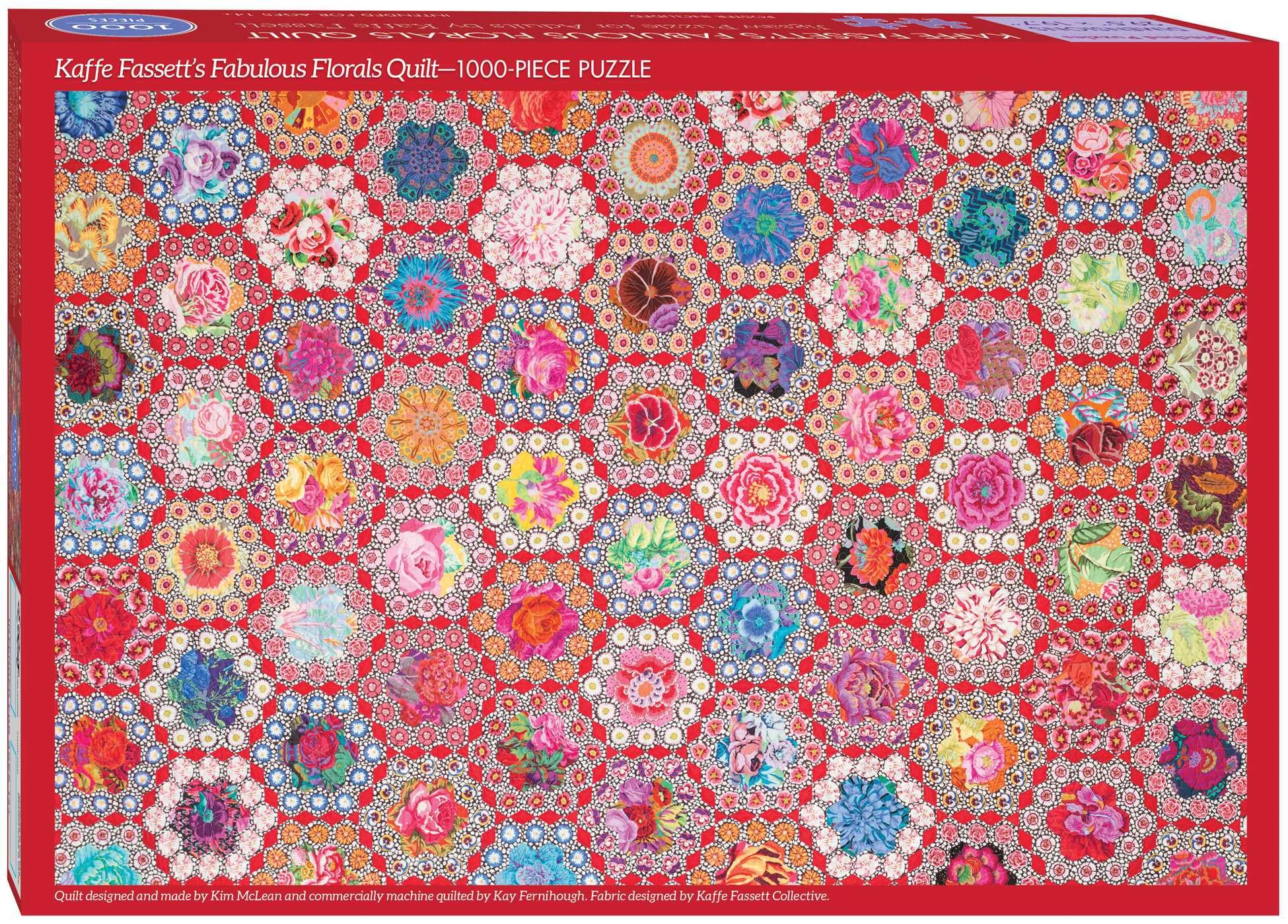Kaffe Fassetts Fabulous Florals Quilt Jigsaw Puzzle : 1000 Pieces, Dimensions 29.5? x 19.7?