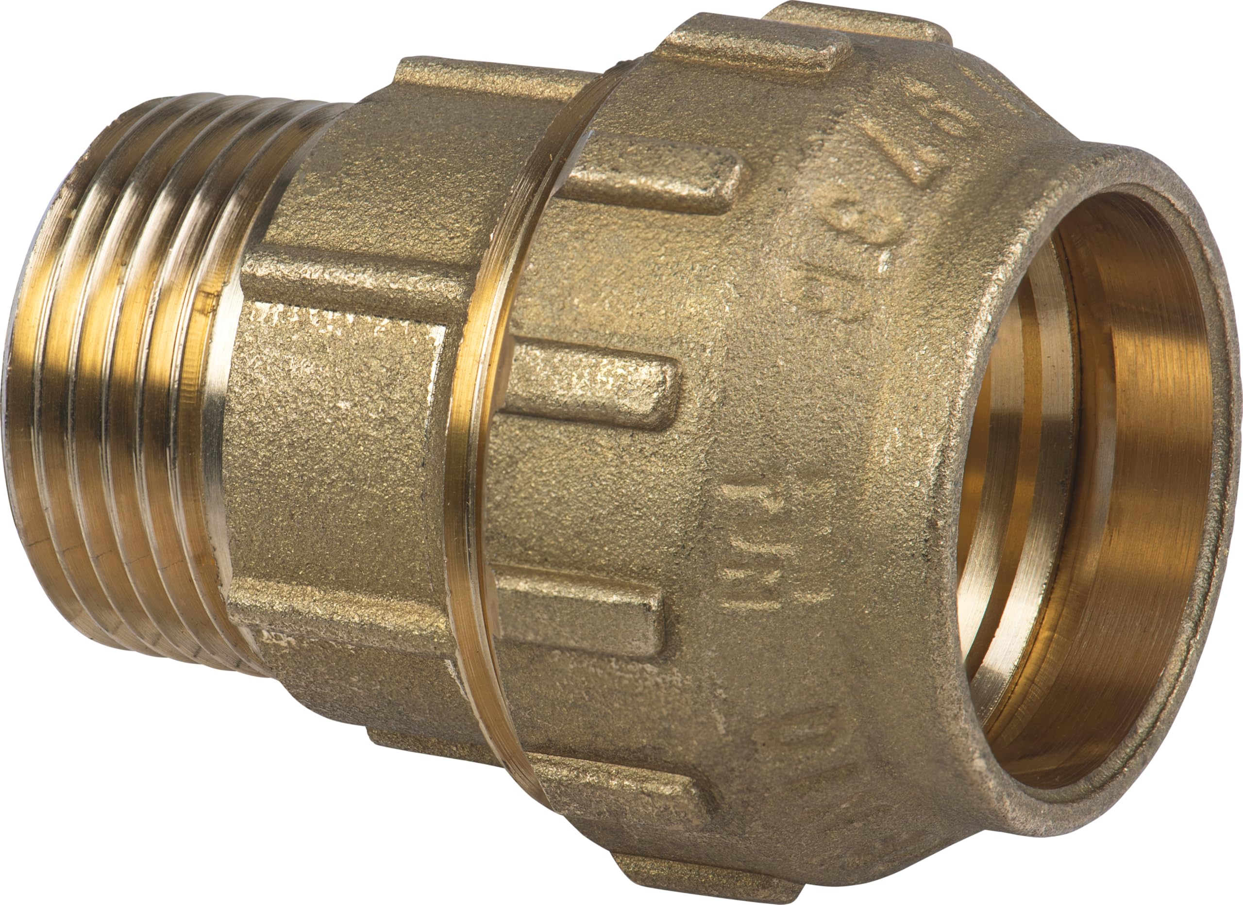 Cornat Klemmfitting Verschraubung - Ø 32 mm x 1 Zoll AG - Messing - mit einem Außengewinde - Verschraubung für PE-HD-Rohr / T617532