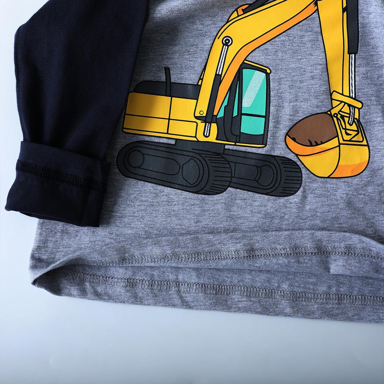 HILEELANG Toddler Boys Long Sleeve Shirts Graphic Cotton Casual Crewneck Tops, Fall Winter Layering Tees 3 Pack,2–7 Years - Image 7