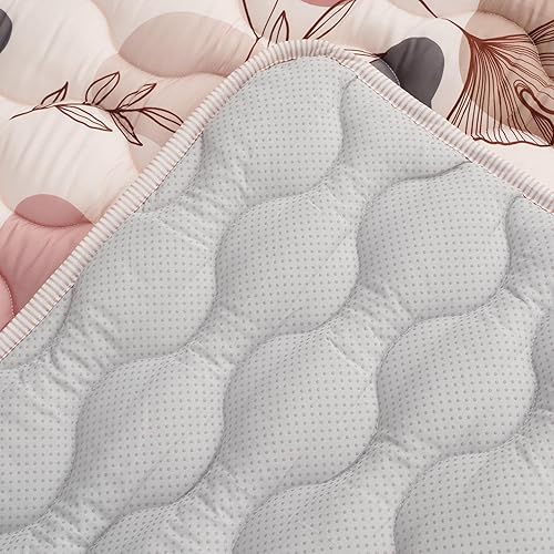 Miniatura 6 de Bunnikins & Clover Tapetes de juego para bebé para piso, 71 x 59 pulgadas, alfombra de juego suave y gruesa, plegable y antideslizante, alfombra de