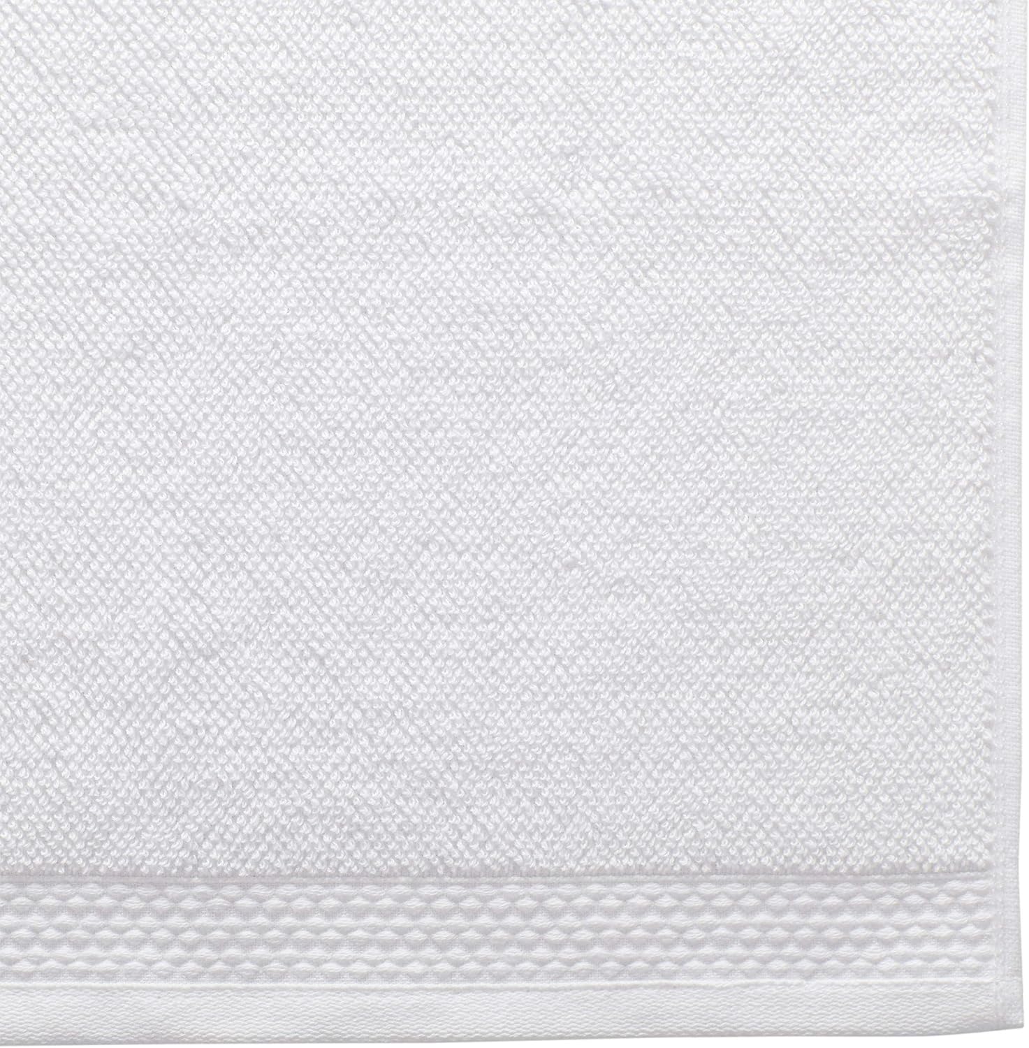 Amazon Brand – Rivet Popcorn Texture Organic Cotton Hand Towels, Set of 2, Bright White