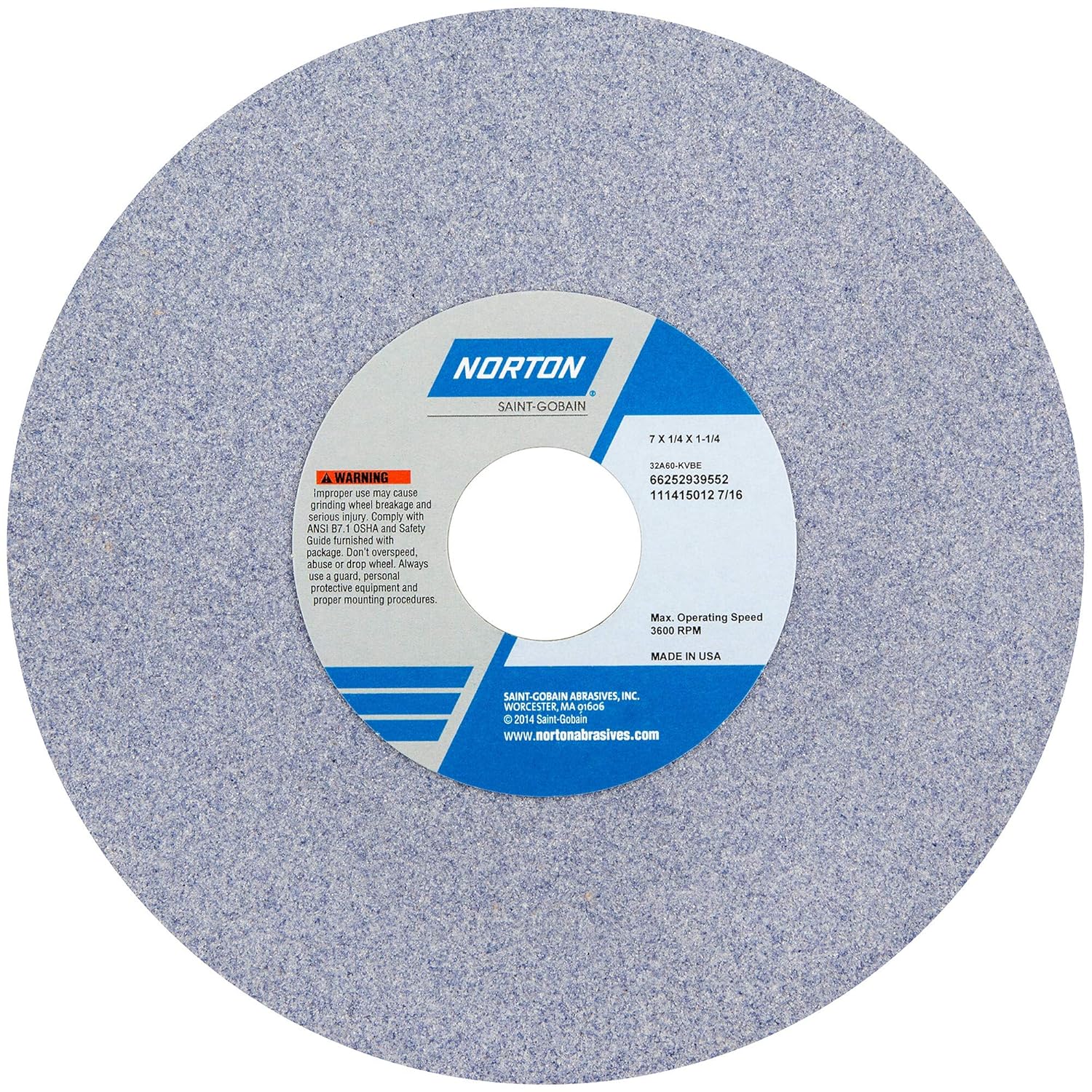 Straight Grinding WheelAbrasive Wheel Diameter 7",Arbor Hole Size1