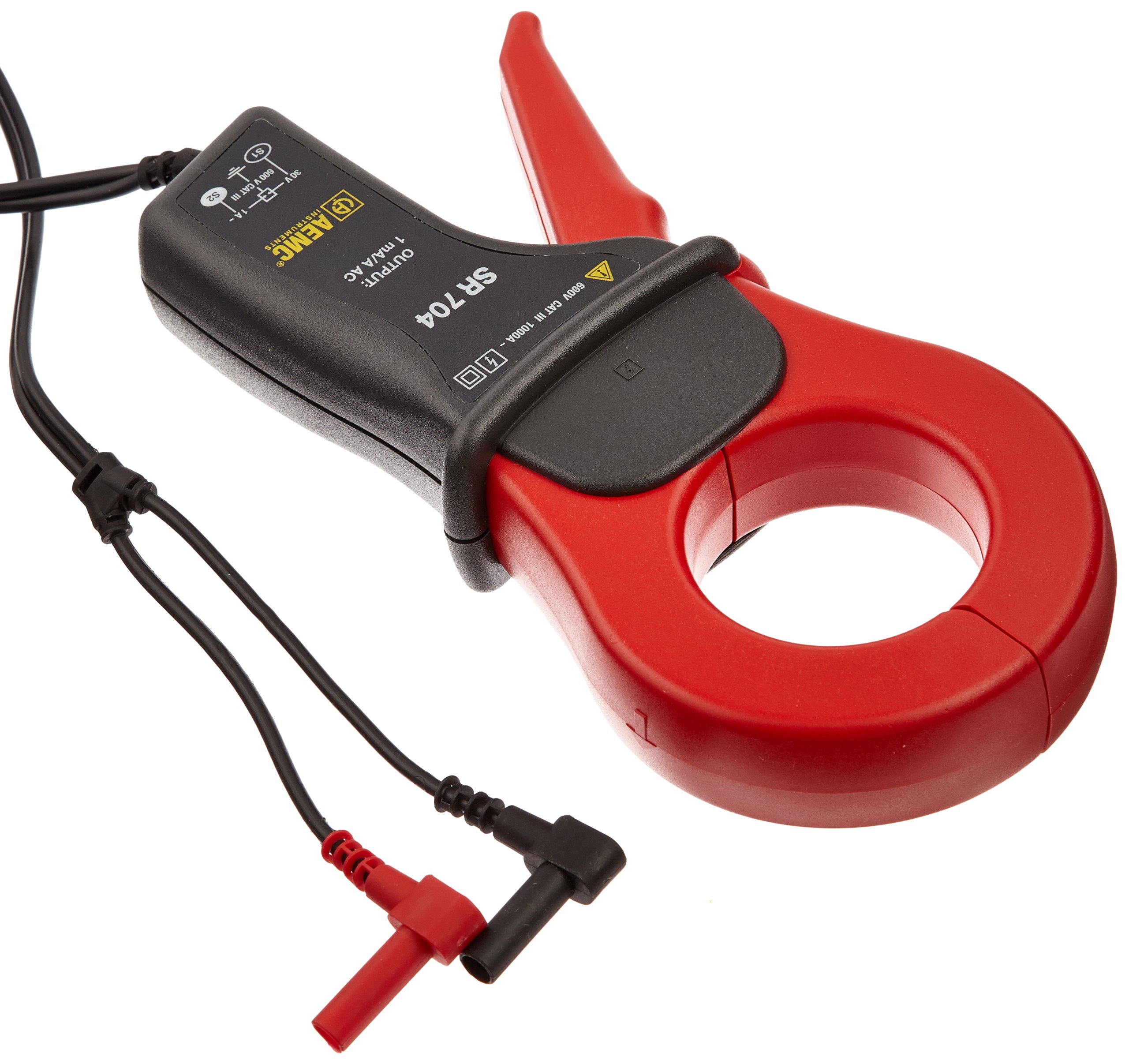 AEMC SR704 TRMS AC Current Probe with 5' Lead, 5 Ohms Resistance, 1mA to 1200A AC Current, 1mA/A Output