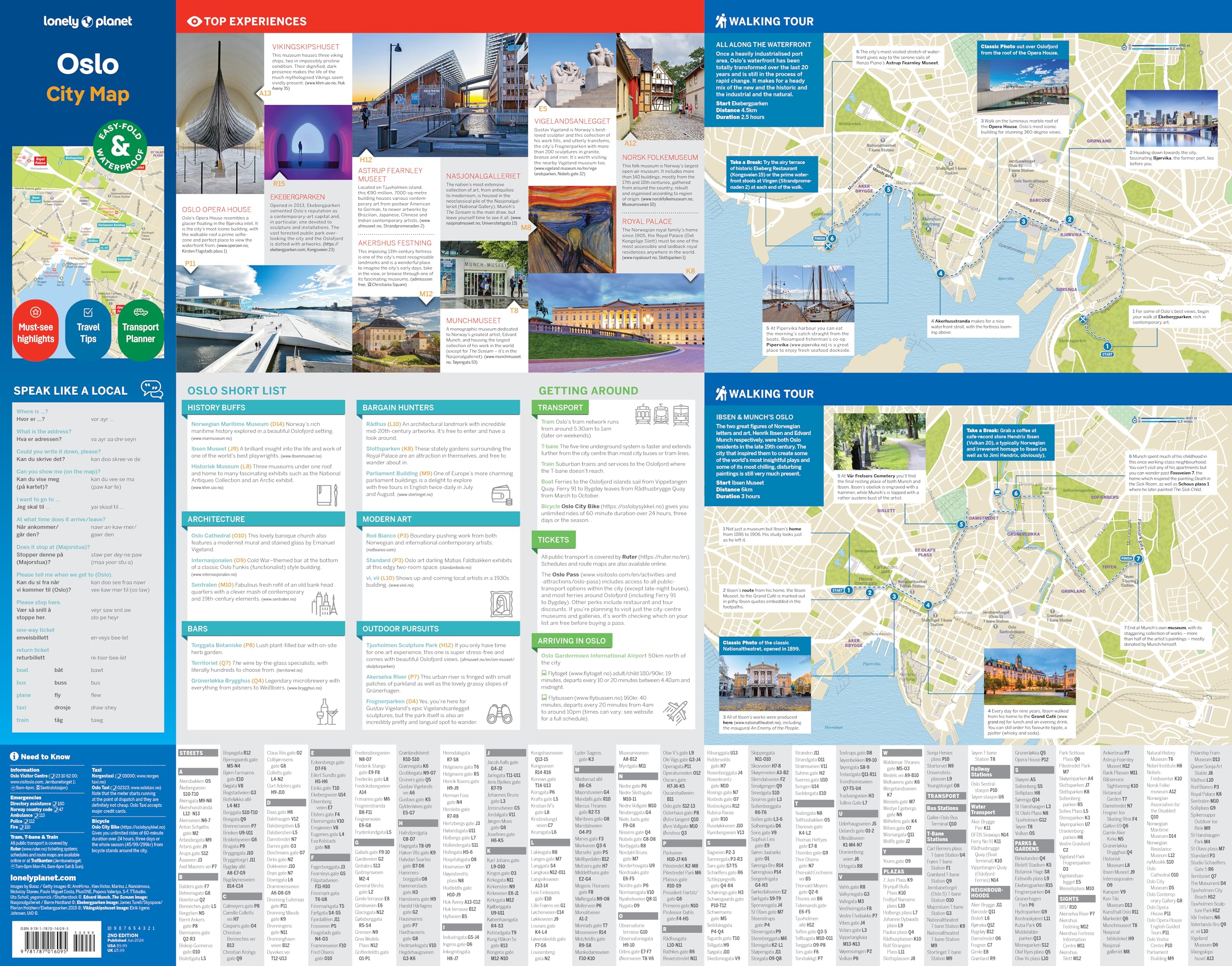 Oslo City Map 2ed -anglais-: Durable, Waterproof, Easy-Fold Planning Map with Attractions & Walking Tours