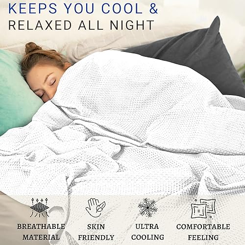 Miniatura 9 de TWINY threads Manta de punto gofre, 100 % algodón, tamaño King, 102 x 90 pulgadas, cálida, lavable, cómoda, para el hogar, sofá, manta para todas