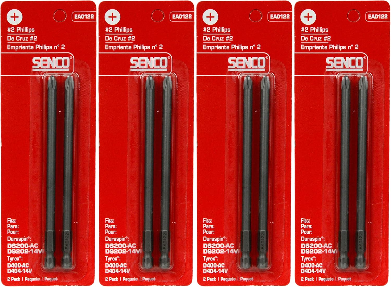 Senco EA0122#2 Phillips Duraspin/Tyrex Bits (4-2 Packs)