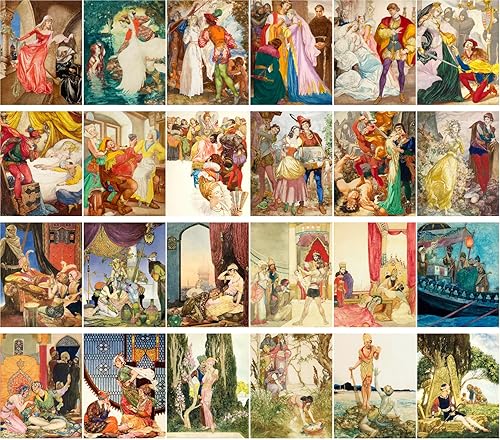 Miniatura 2 de Postales vintage 24 unids oriental y medieval cuentos caballero princesse Vintage libro ilustración