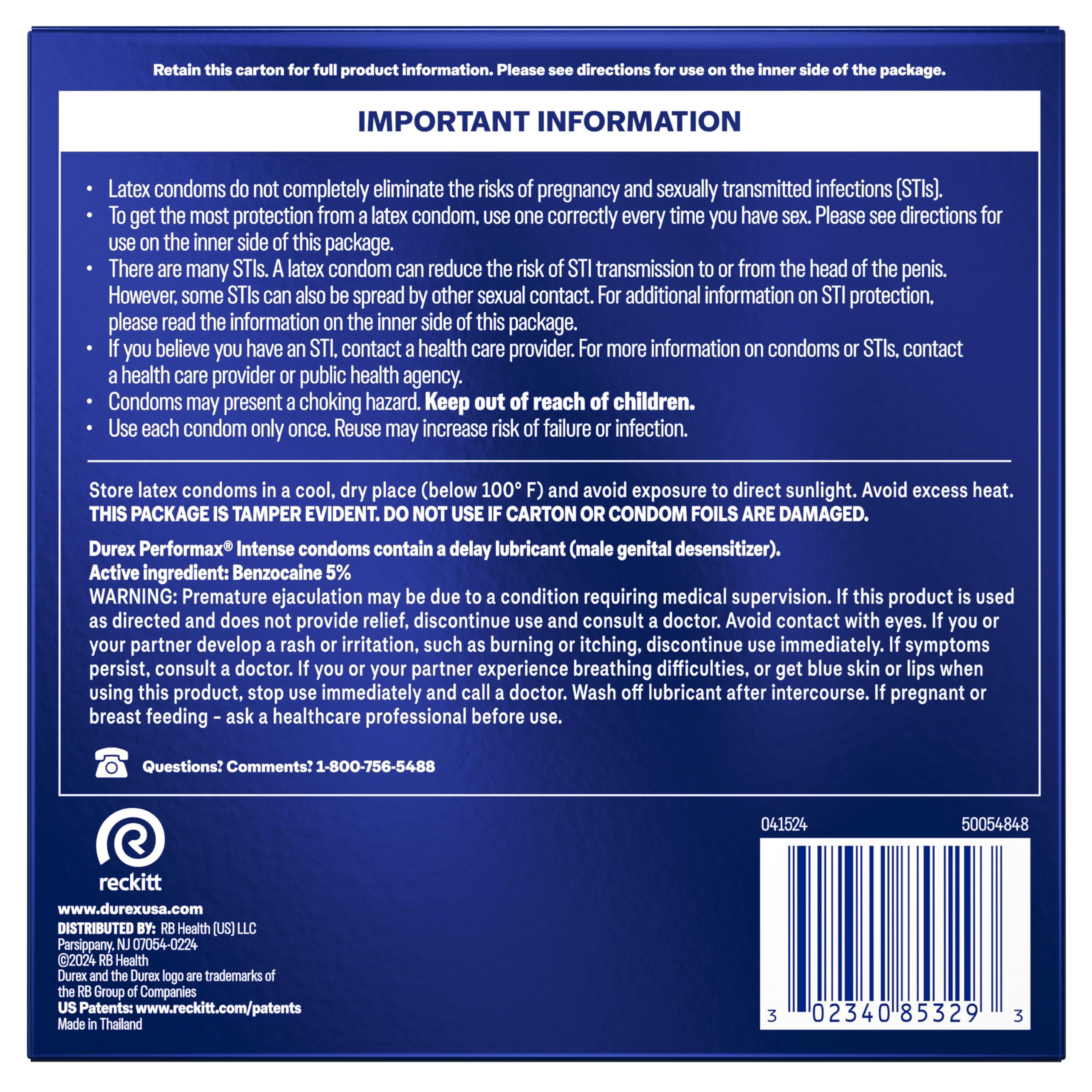 Durex Performax Intense Ribbed Dotted Condoms with Delay Lubricant - 24's product image 11