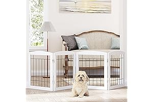 Pawland Portable Indoor Dog Barrier - Freestanding Foldable Gate For Doorways And Stairs
