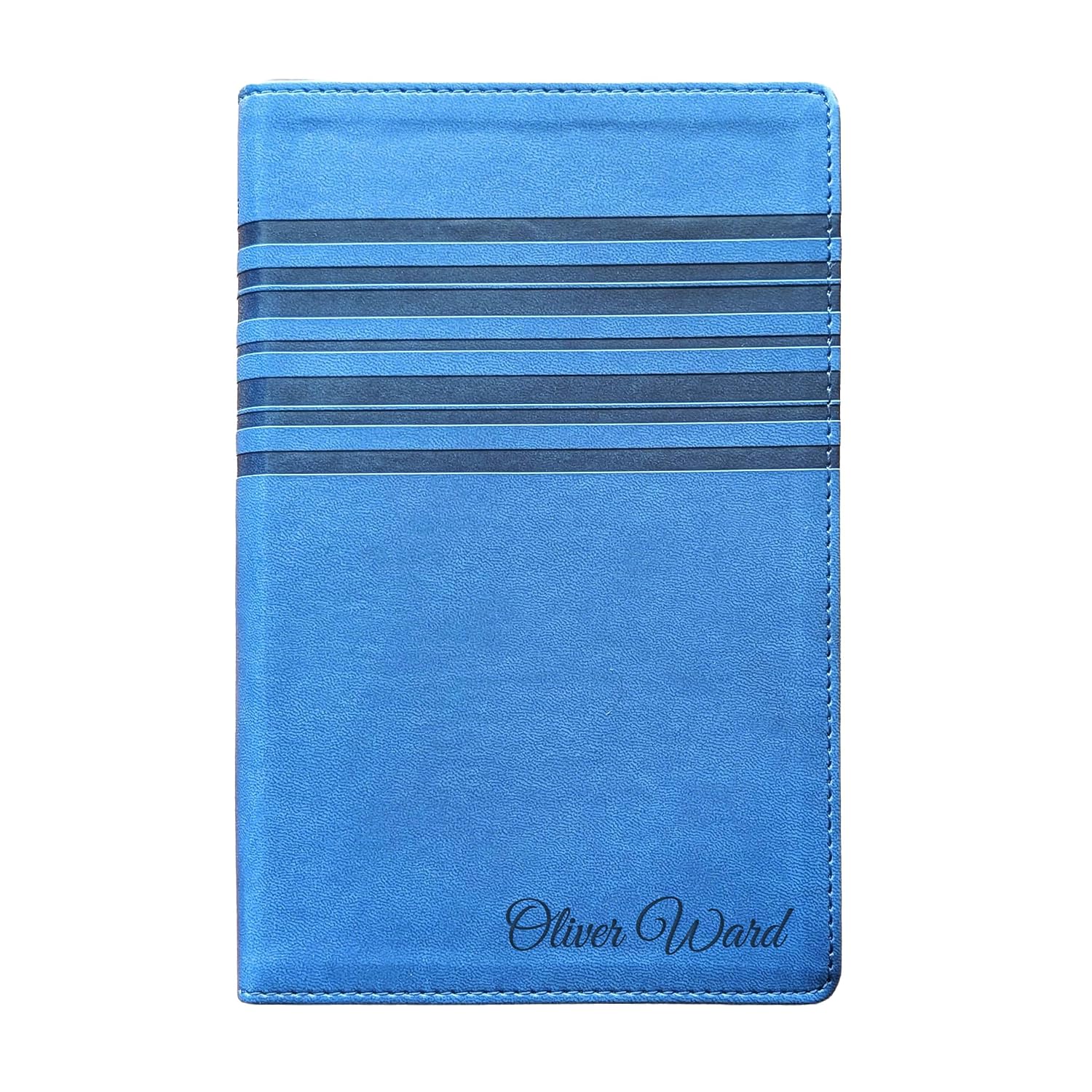 SacredBound Personalized NIrV Bible – Large Print Blue LeatherSoft | Engraved Name, Easy to Read 12 pt, Simple Full Bible for Kids, Beginners & Seniors (Name Only)