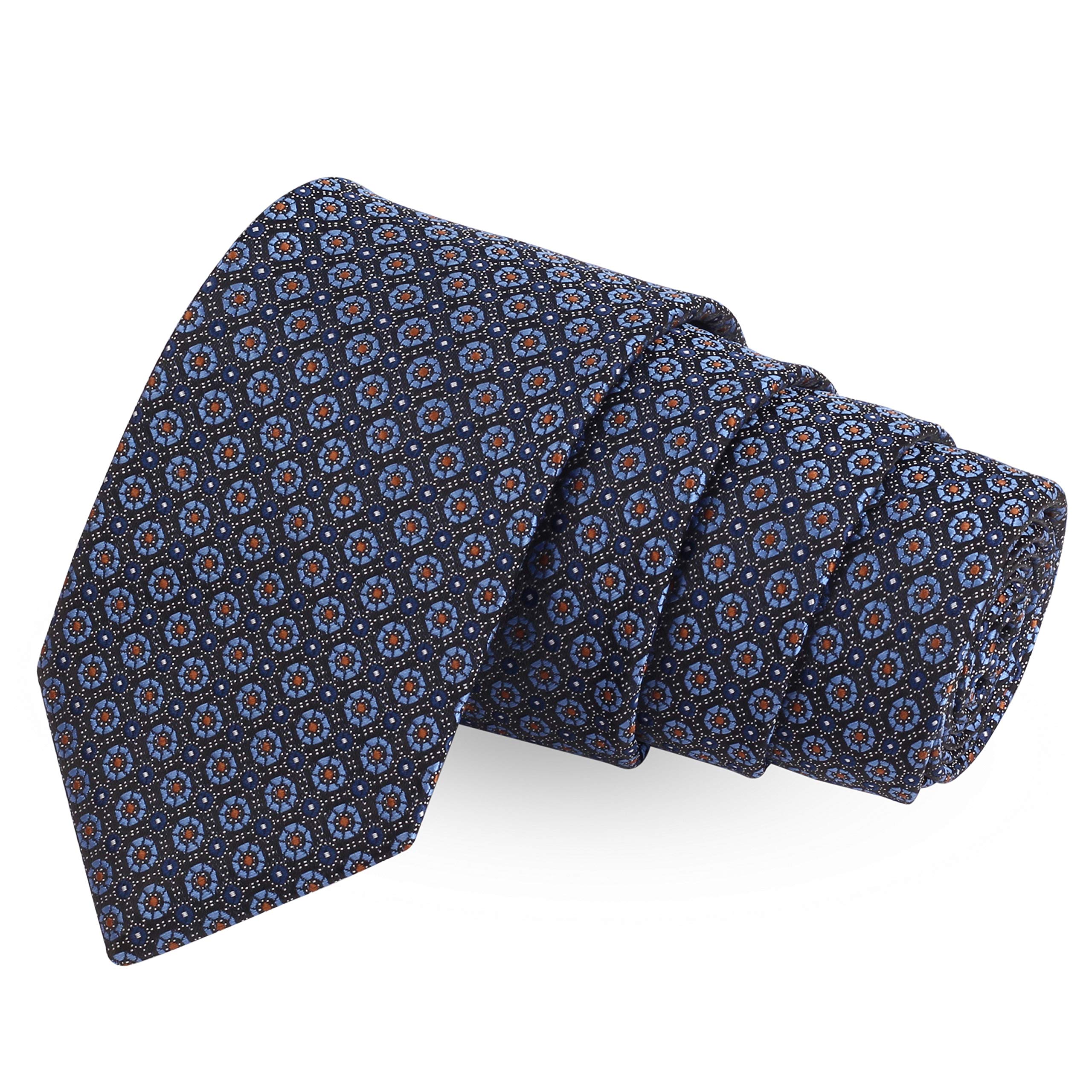 peluche Floral Design Black Colored Microfiber Necktie For Men-picture-32