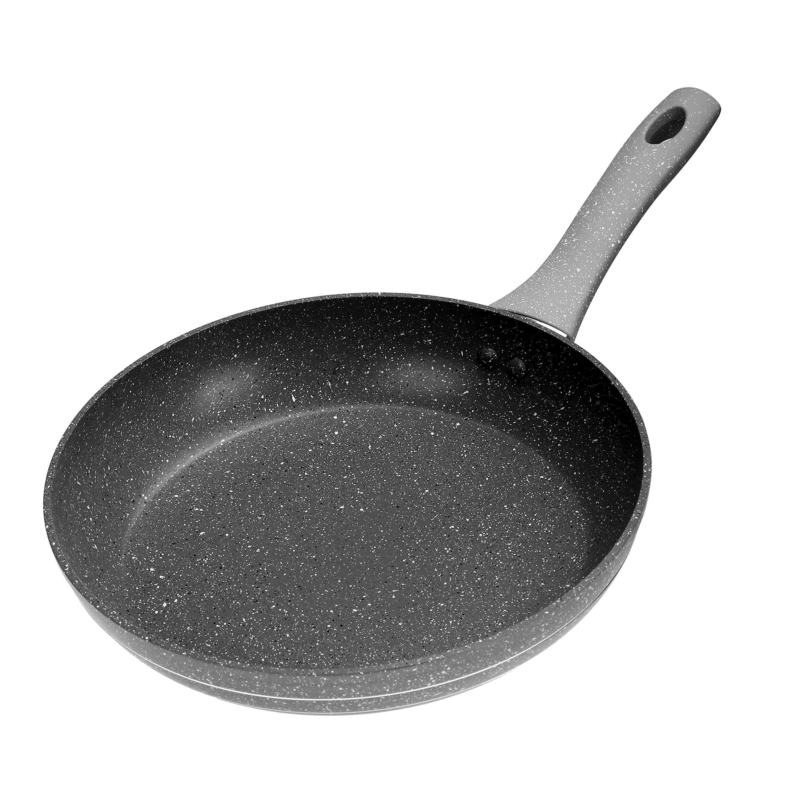 Royalford Frying Pan with Durable Granite Coating | Induction Safe Chef Non-Stick Fry Saute Pan, Aluminium Construction | 3.8MM Induction Bottom, Skillet Stir Pan