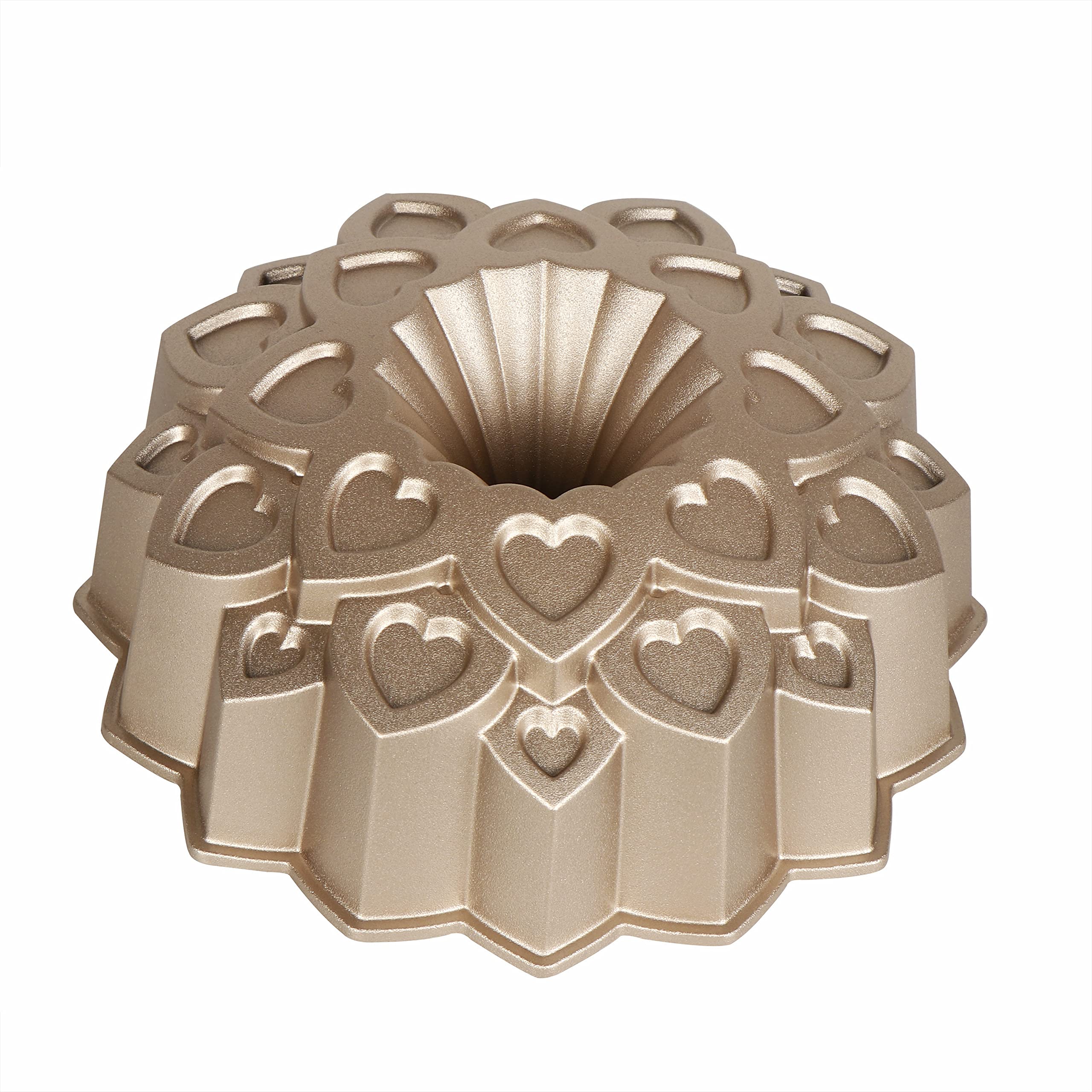 Baker's Secret Nonstick Fluted Cake Pans, Heavy Duty Die Cast Aluminum Cake Baking Pans, 2 Layers Non-stick Coating For Easy Release, Baking Supplies - Cast Aluminum Collection (Amour)