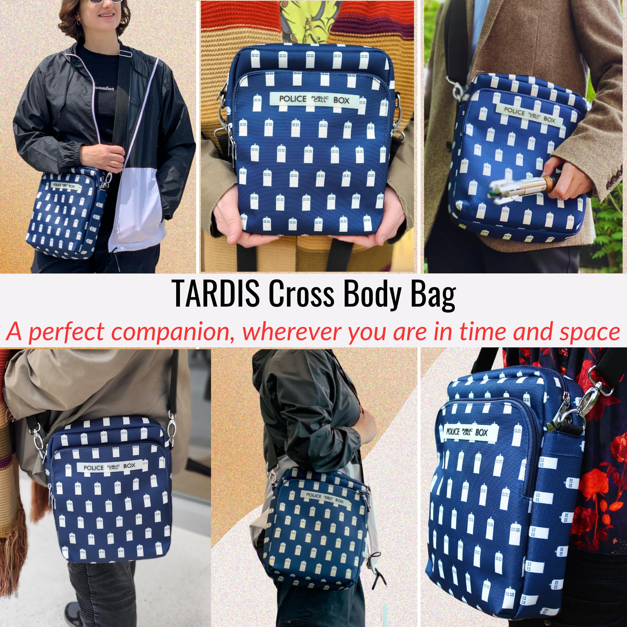 DOCTOR WHO Sac Bandoulière TARDIS - Docteur Who Officiel Sac Messenger