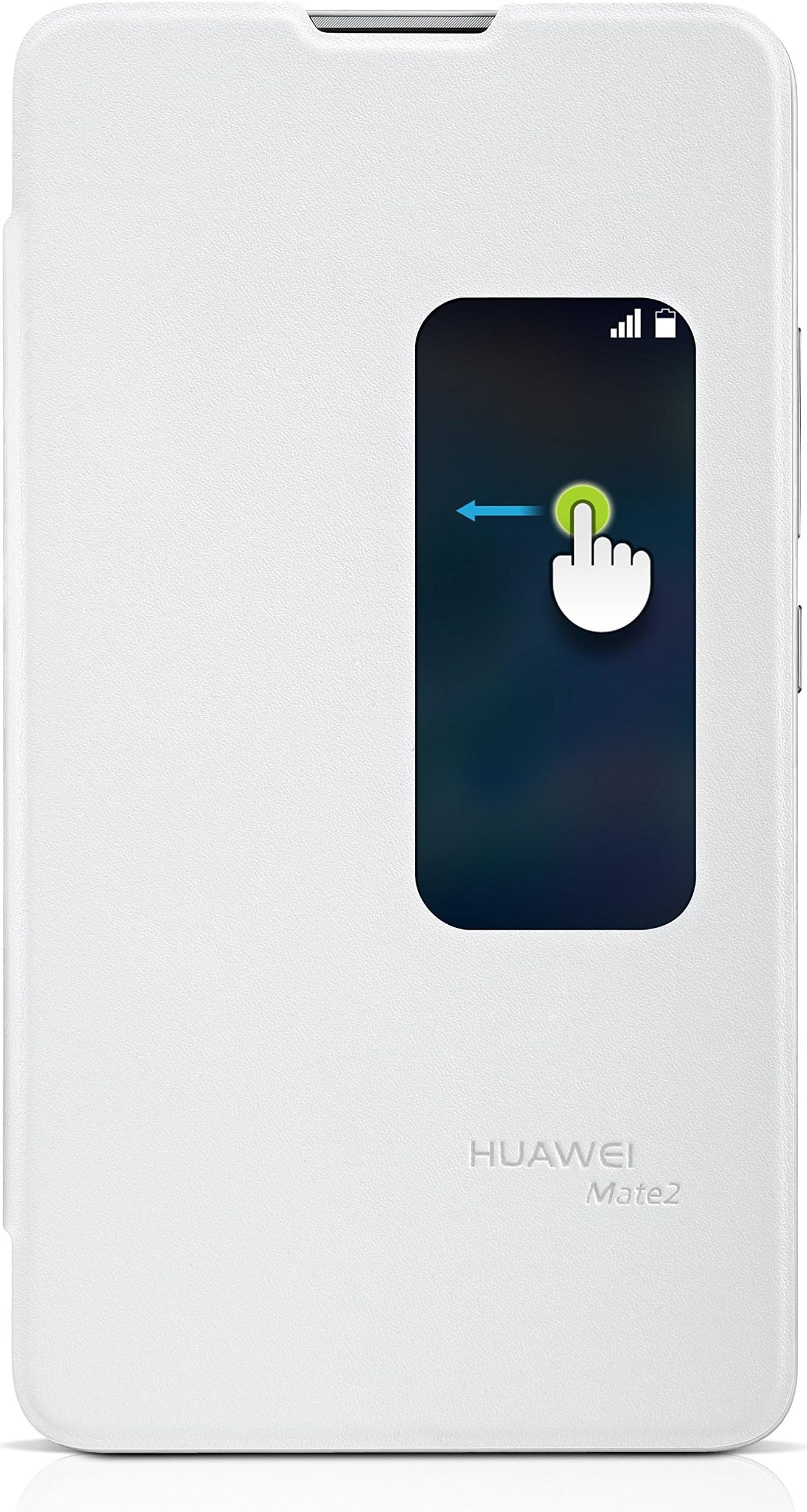 HUAWEI Ascend Mate 2 (Including MT2-L03) Flip Cover Case/Cover with Visual Window - White