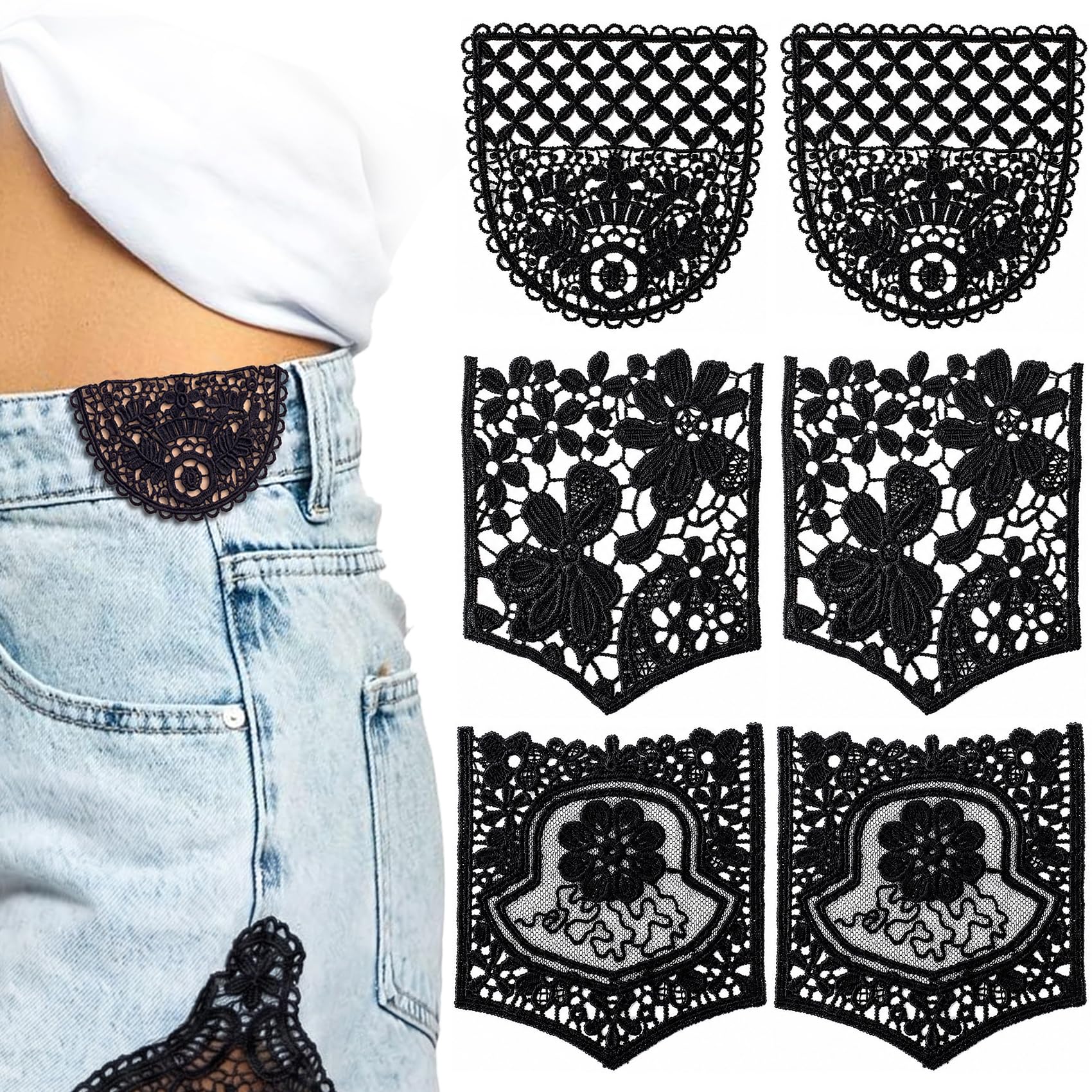 Lace Waist Extender for Jeans, Vintage Sewing Fastener Waistband Extenders