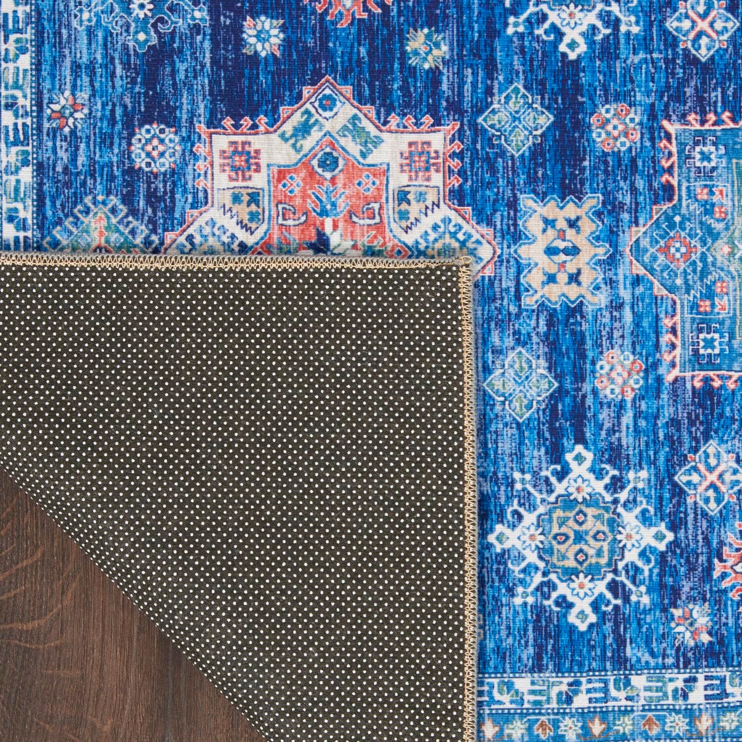 Nourison Home Fulton Blue 1'10" x 5' Area Rug - Easy Clean, Non Shedding, Bed Room, Living Room, Dining Room, Kitchen (5' Runner)
