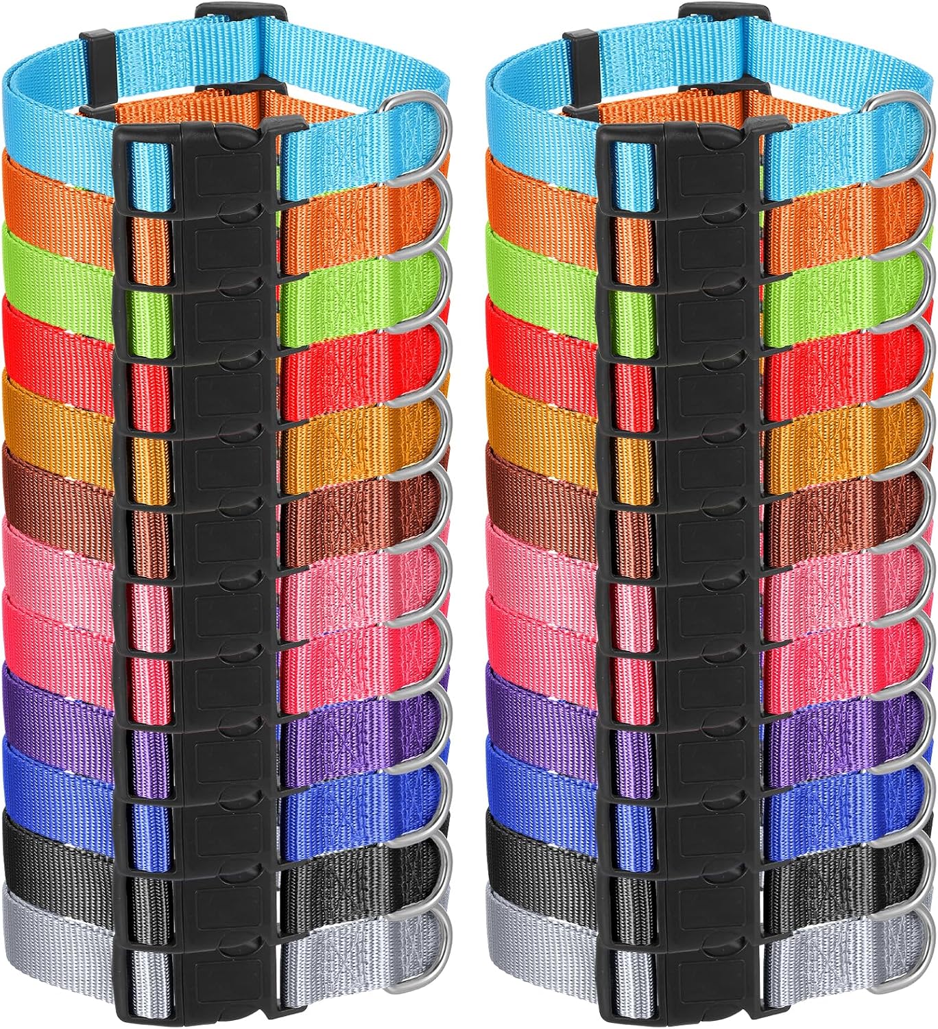 24 Pcs Dog Collar Bulk Adjustable Nylon Puppy Collar for Small Medium Large Dogs Multiple Pet with Quick Release Buckle for PET Travel Walk Daily, Medium,Bright Colors