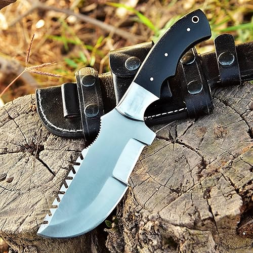 Miniatura 7 de Cuchillo rastreador D2 de 10.5 pulgadas | Cuchillos de transporte horizontales con cuchillos de funda para hombres | Cuchillo de caza de hoja fija