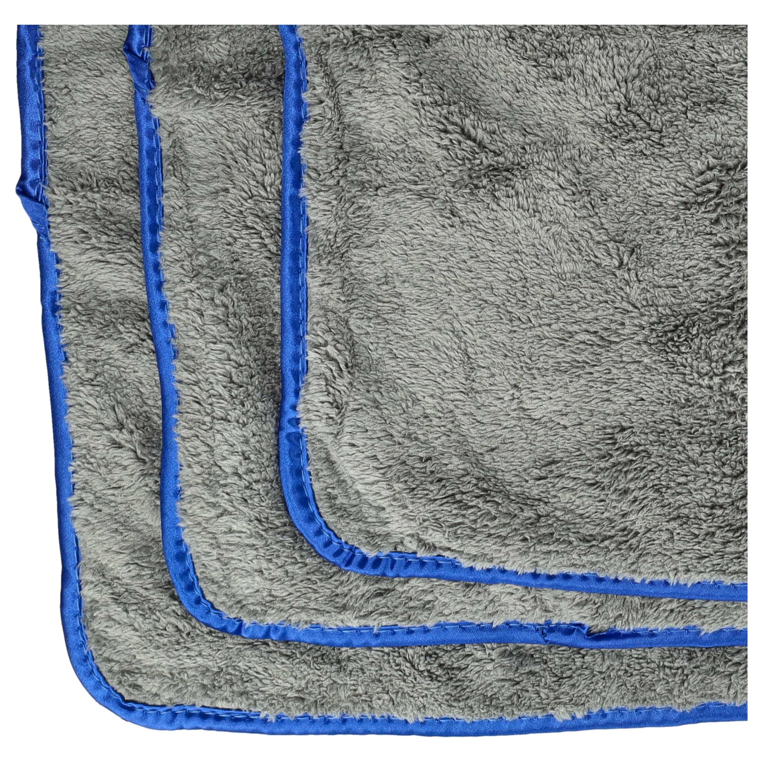vhbw 30x Chiffons d'entretien pour Voiture, Motocycle - Chiffons en Microfibre 40 x 40 cm, lavables, réutilisables Bleu/Gris foncé