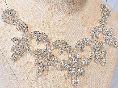 Miniatura 9 de Apliques de diamantes de imitación brillantes colgantes de cristal dulce corazón apliques para vestidos de novia decoración de cinturón nupcial