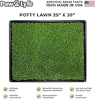 Vista 6 de PawLyfe - Parche de césped artificial de 20 x 25 pulgadas con bandeja, almohadilla de césped reutilizable para interiores y exteriores