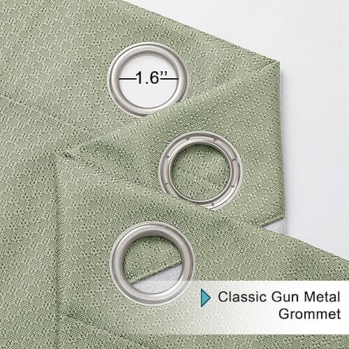 Miniatura 2 de OVZME Cortinas de cocina 100% opacas de color verde salvia, cenefas de 14 pulgadas de largo, aislamiento térmico sólido con ojales y reducción de