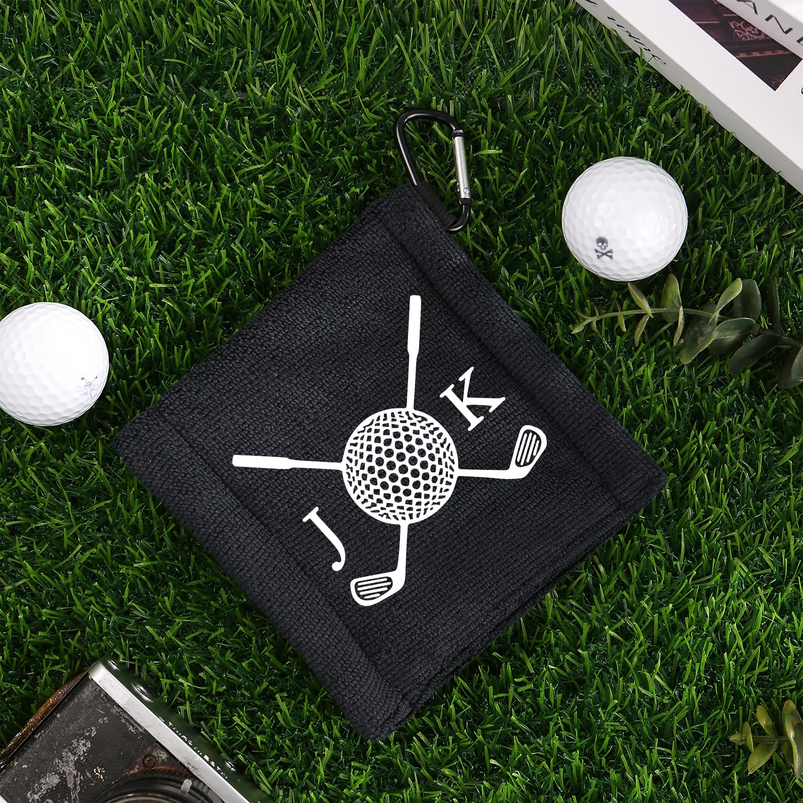 Golf Towel Gifts for Men, Golf Fan Accessories, Stocking Stuffers, White Elephant Gifts, Funny Golf Towels for Birthday Valentines Day Gift Fathers Day (Black)