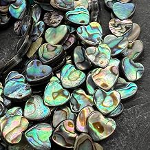 ABCGEMS 40 Pcs AAA Abalone Paua Shell Beads Coastal New Zealand Thick Nacre, Deep Iridescent Matrix Mirror-Polished & Double-Sided - Full Strand Jewellery Making Supplies - Smooth Heart 10mm | Thick Nacre, Deep Iridescent Matrix, Mirror-Polished - 100% Natural - Never Dyed or Color Enhanced - Small Batch Production