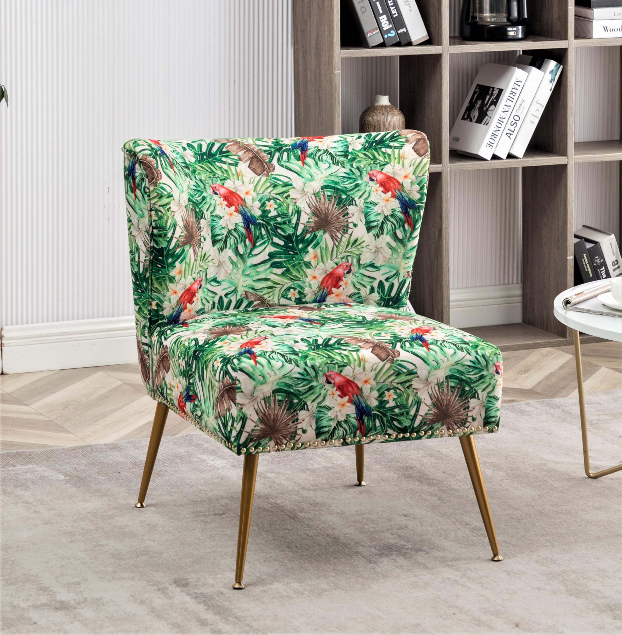 Poltrona Conchiglia Camera da Letto in Velluto Design Moderno, Sedia Classica con Gambe in Metallo Placcato Oro - Modello Maddina - Petrolio | Leroy Merlin