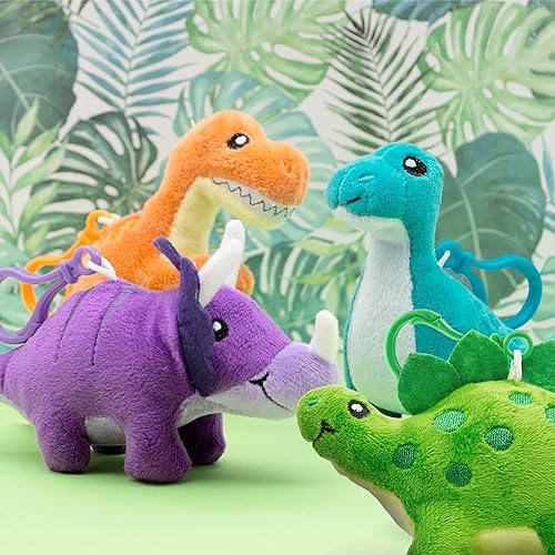 Miniatura 8 de Scentco Dino Dudes Backpack Buddies - Clips de Dinosaurio de Peluche Perfumados Gourmet Patentados - Brontosaurio (Frambuesa) - Relleno de Media