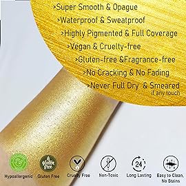 CCbeauty Gold Face Paint Stick, Metallic Face Painting Kit, Full Coverage SFX Makeup Foundation, Professional Non-Toxic Body Paint for Halloween Costume Party, For Wonder Women, Iron Man Makeup