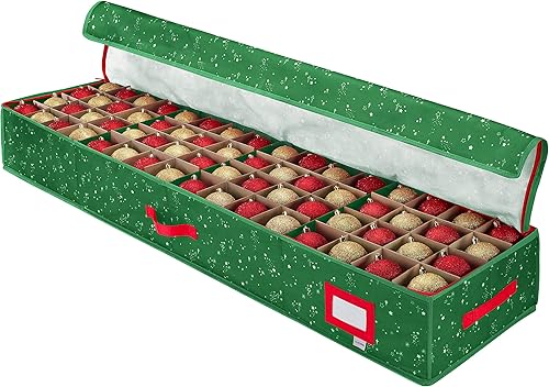 Caja de almacenamiento grande para adornos de Navidad, contenedor de almacenamiento que mantiene 128 adornos navideños y accesorios de Navidad,