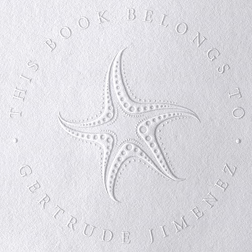 Sello de libro personalizado de biblioteca con tema Sealife, estampado personalizado ex Libris para amantes del océano, sello en relieve de libros