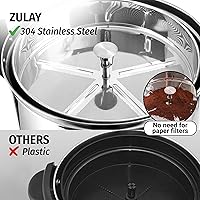Vista 5 de Zulay - Cafetera de grado comercial para 100 tazas, urna de agua caliente, dispensador grande de olla percoladora con acero inoxidable de doble