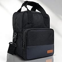 Martucci Entity Polyester Nyx Insulated Travel Lunch Tiffing Picnic Zipper Storage Bags for Office, School and College for Men, Women and Kids (Black)