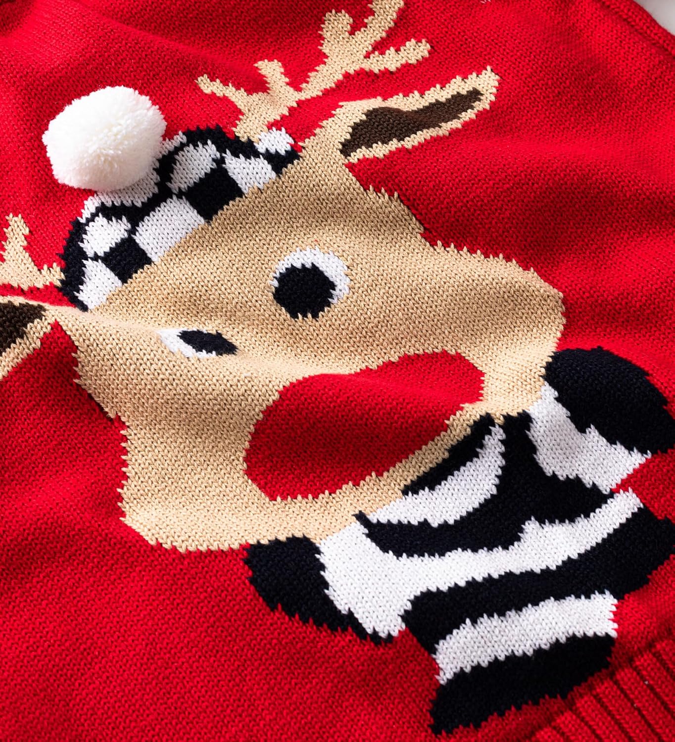 Velius Girl's Long Sleeve Knit Elk Christmas Sweater Tops - Image 6