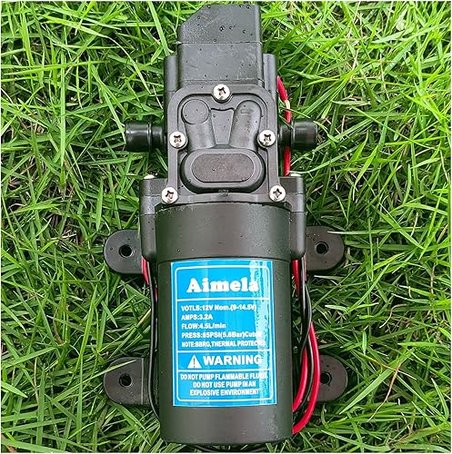 Miniatura 7 de Bomba de agua dulce de 12 V CC con 2 abrazaderas de manguera, bomba pulverizadora autocebante con interruptor de presión, diafragmas de bomba de