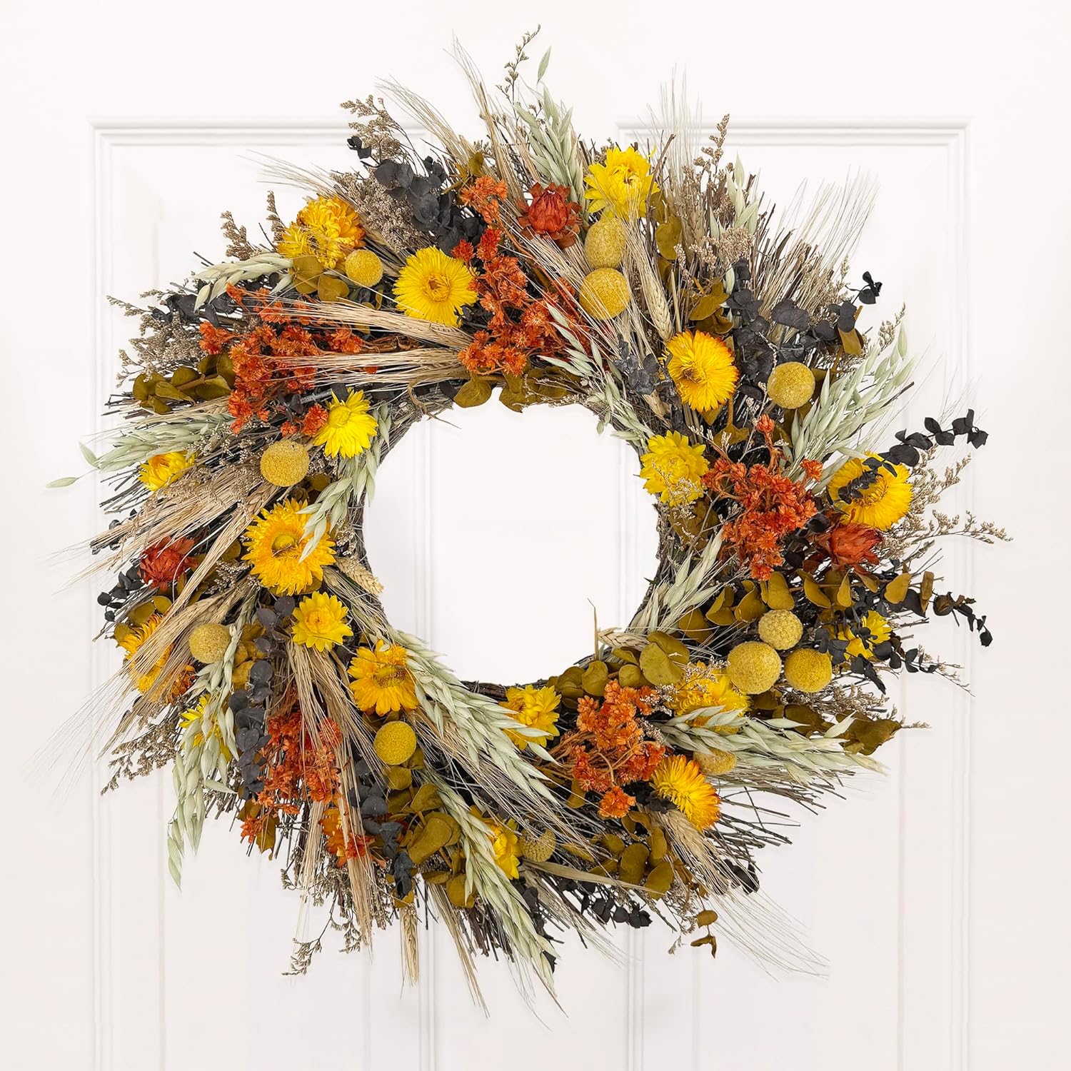 ANDALUCA All Natural Handcrafted Preserved Floral Fall Wreath (California Harvest) - Image 8