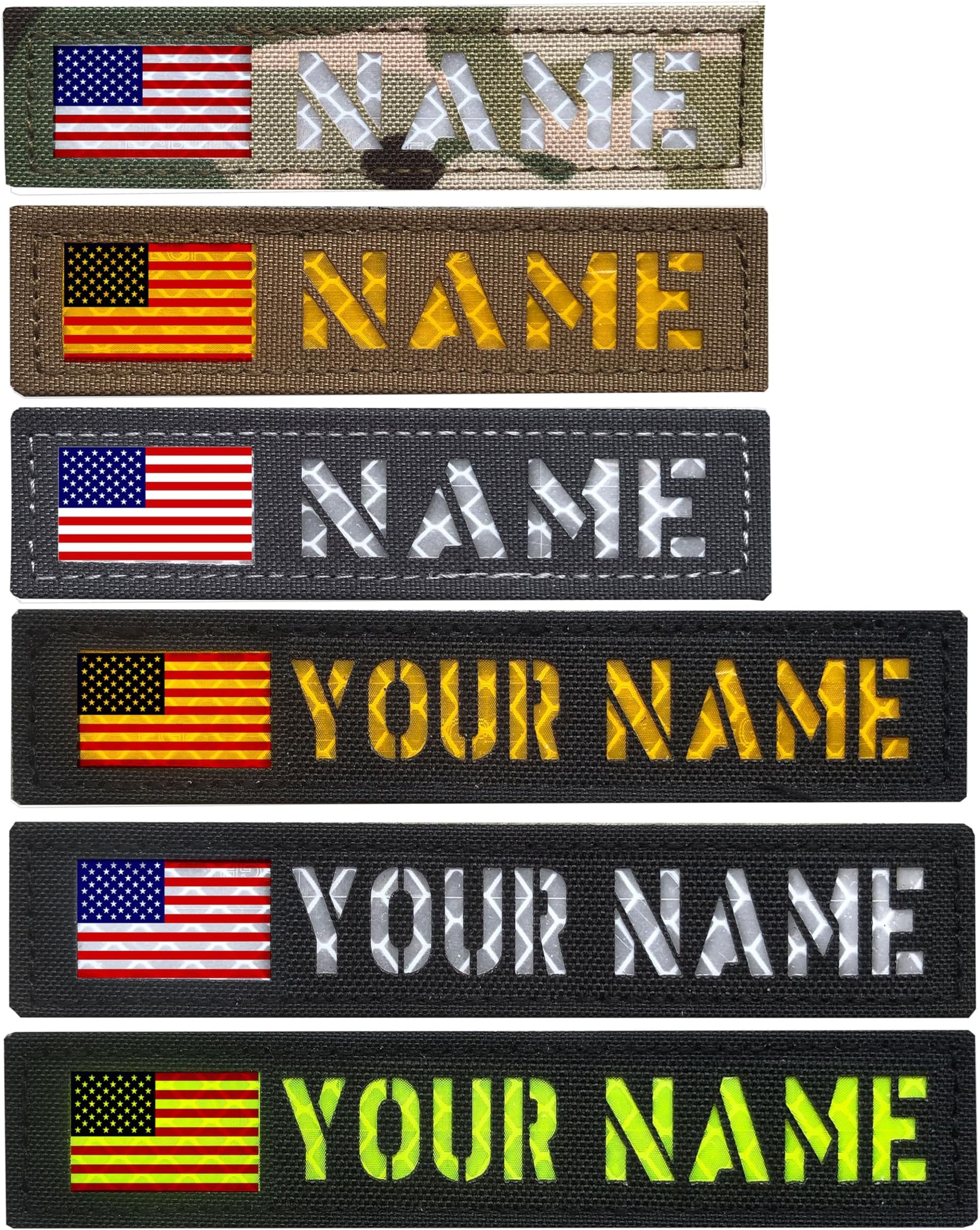 SUVIYA 4x1 5x1 Custom Laser Cut IR Name Patches,Personalized Your Name Tag Military Tapes Tag Call Sign Patches with Hook and Loop,Police Patch