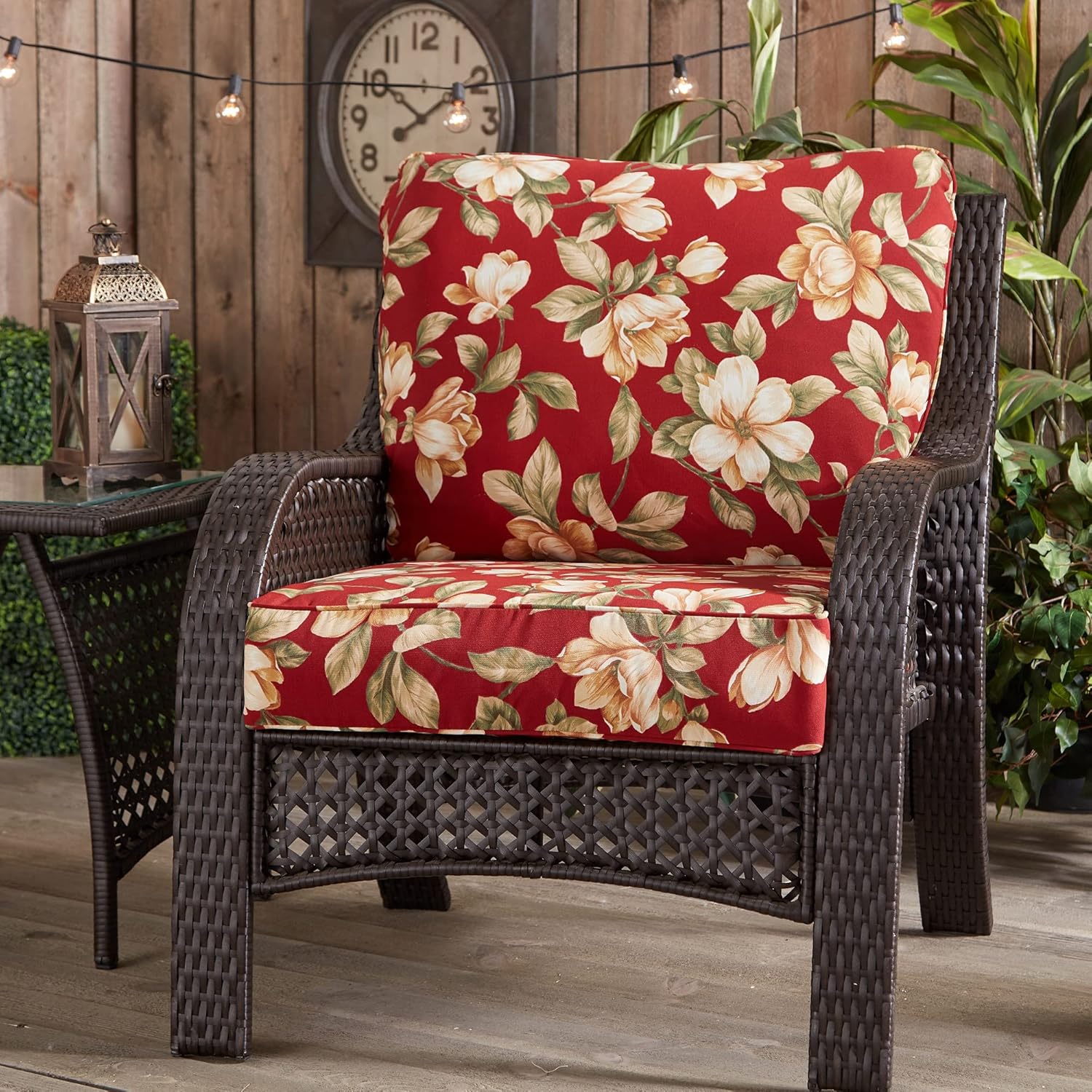 South Pine Porch Roma Floral 2-Piece Outdoor Deep Seat Cushion Set