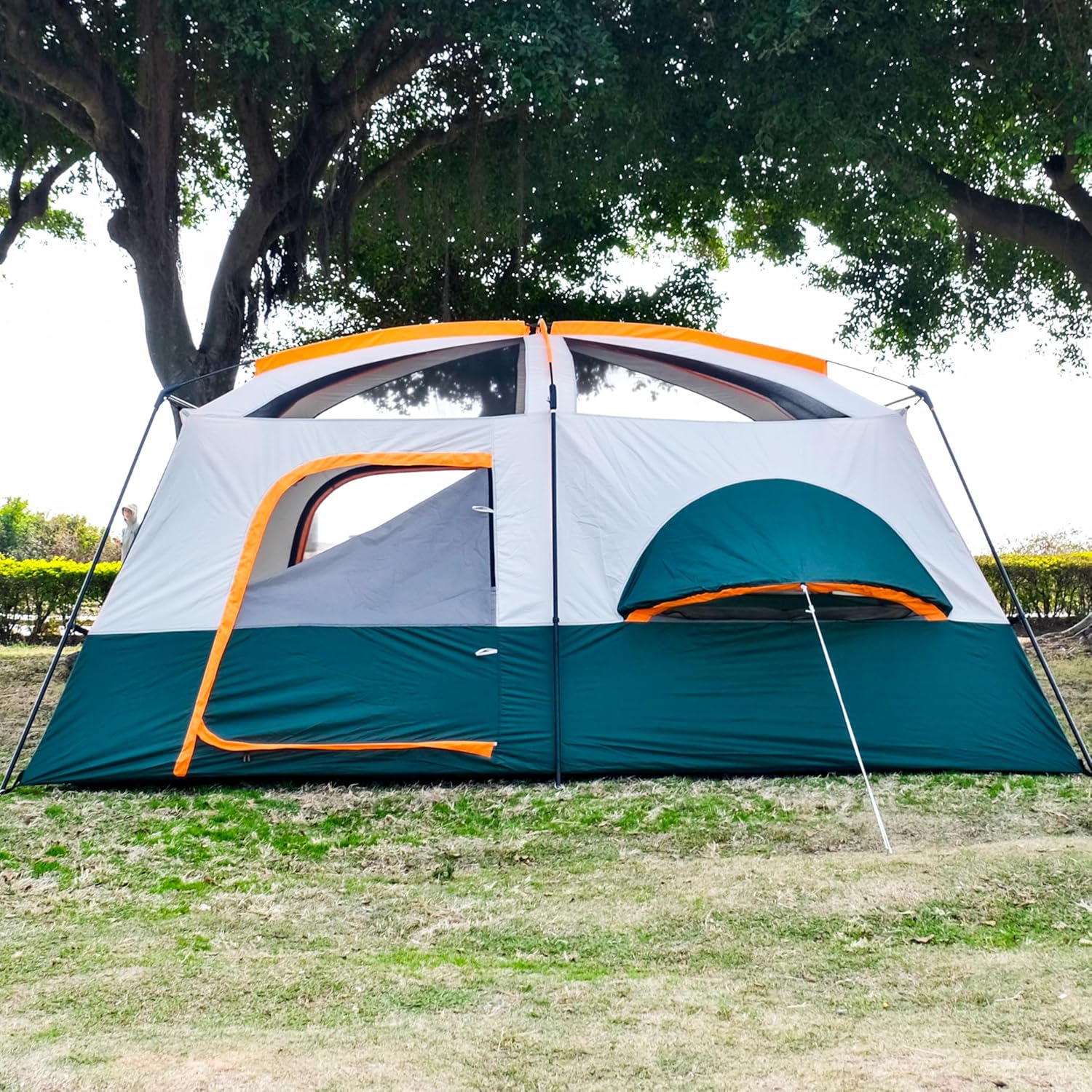 KTT Extra Large Tent 12 Person,Full Rainfly,2 Bay-Windows,Family Cabin Tents,14'Lx10'Wx6.58'H,2 Rooms and 3 Doors 3 Windows with Mesh,Waterproof,Straight Wall,Big Tent for Outdoor,Picnic,Camping - Image 12