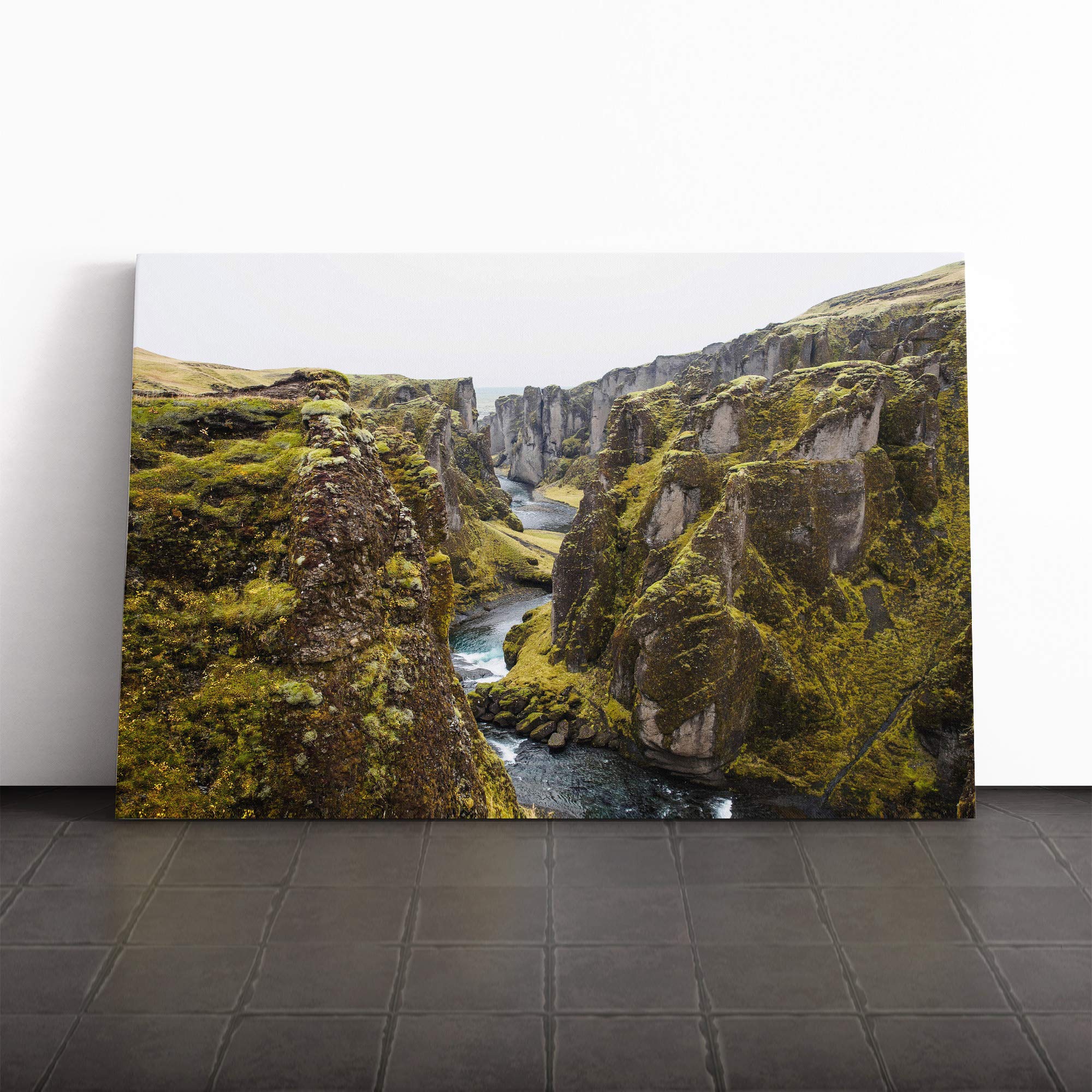 Landscape Moss on The Mountains Canvas Print | Gallery Wrapped 30mm Frame Wall Art | 30x20 inches | Ready to Hang | Modern Landscape Picture | Living Room Bedroom Lounge Office