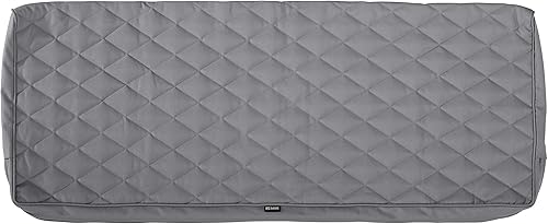 Classic Accessories Montlake FadeSafe FadeSafe - Funda de cojín acolchada resistente al agua para banco de patio, 48 x 18 x 3 pulgadas, color gris