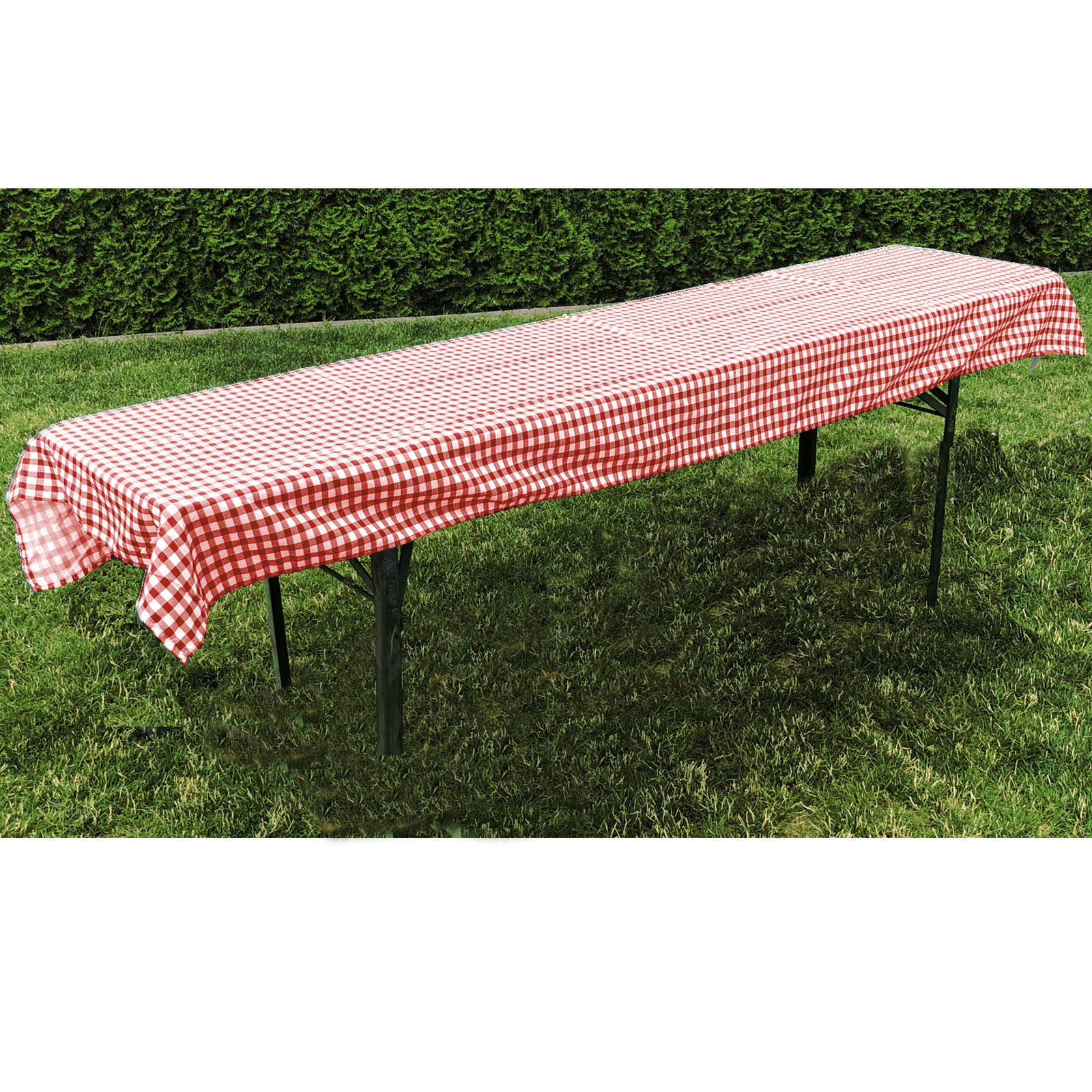 JEMIDI Stofftischdecke Bierbanktischdecken für Biertische Tischdecke Bierbank Bierzelt Bierzelttisch Garnitur Biertische Tischdecken Decke Tisch 90cm x 240cm für Biertische Rot Karo