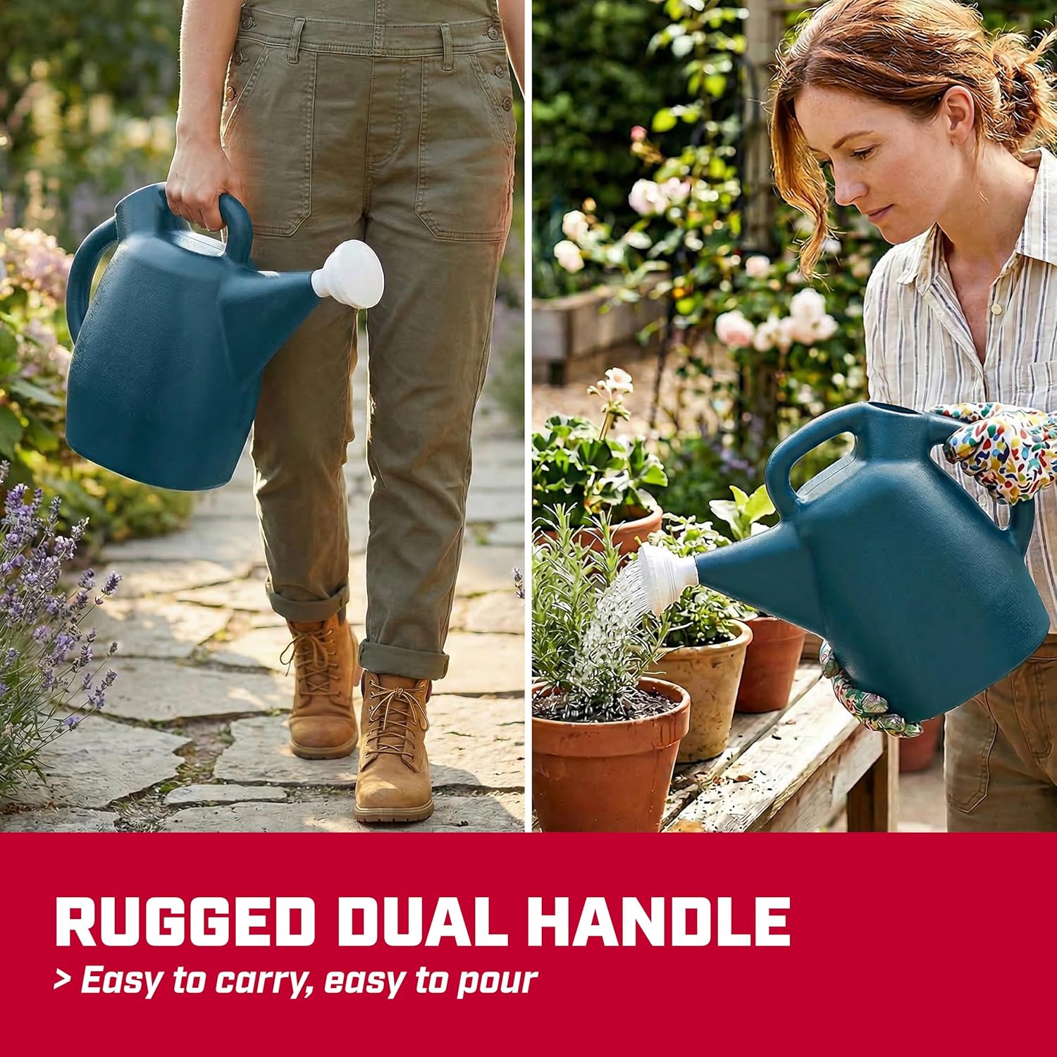 Chapin 48010 Watering Can, 2 Gallon, Indoor and Outdoor Plants, Lawn, Garden, Removable Nozzle, Drip-Free Sprinkler Head, Recycled Plastic, Blue